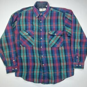 Vintage River Trader Plaid Button Down Shirt Mens M Grunge Rustic Classic